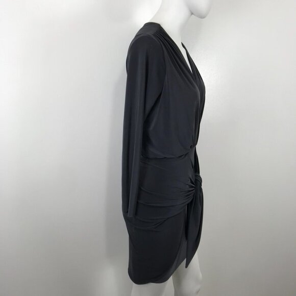 Misa Los Angeles Wrap Front Slinky Mini Dress with Raw Hemlines - Picture 7 of 15